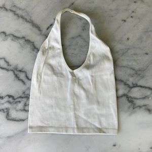 Urban outfitters white seamless ribbed halter top
